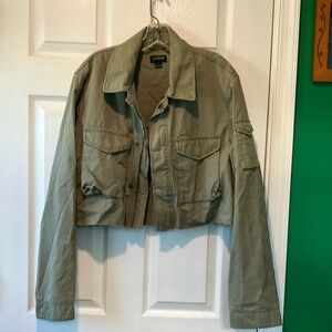 J. Crew Women's Olive Jacket medium cropped